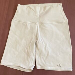 ALO white biker shorts